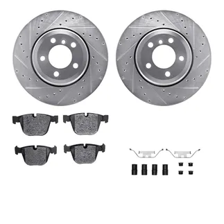 R1 Concepts WGSH1-31072 eLINE Rotor - Drilled & Slotted - Silver W/ Performance Pads